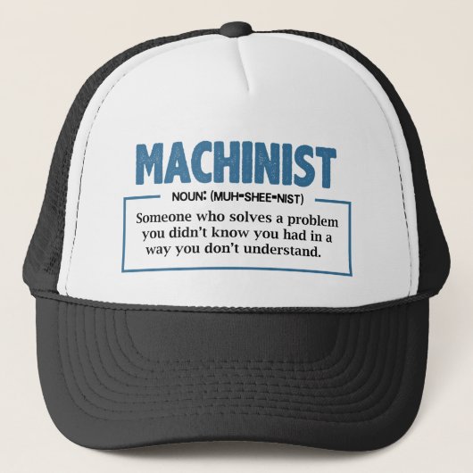Machinist Definition Engineer Typografie Trucker Pet (Voorkant)