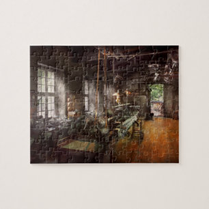 Machinist - Draaibank - Een lange draaibank Legpuzzel
