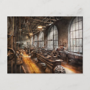 Machinist - Een kamer vol met draaibanken Briefkaart