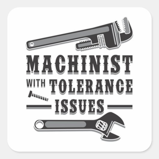 Machinist Machine Mechanic CNC Grappig Gift Idee Vierkante Sticker (Voorkant)