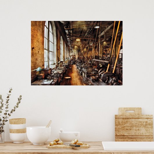 Machinist - Machinewinkel Circa 1900 Poster (Keuken)