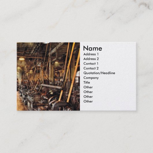 Machinist - Machinewinkel Circa 1900 Visitekaartje (Voorkant)