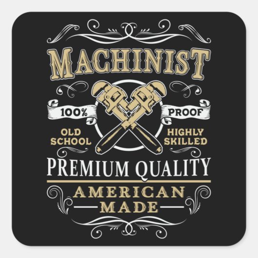 Machinist Mechanische CNC-machine Cadeauidee Vierkante Sticker (Voorkant)