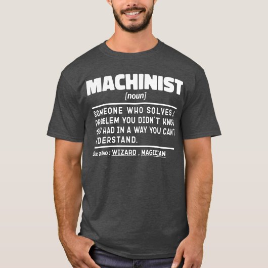 Machinist Noun Verjaardag Papa Cool Vaderdag Grapp T-shirt (Voorkant)