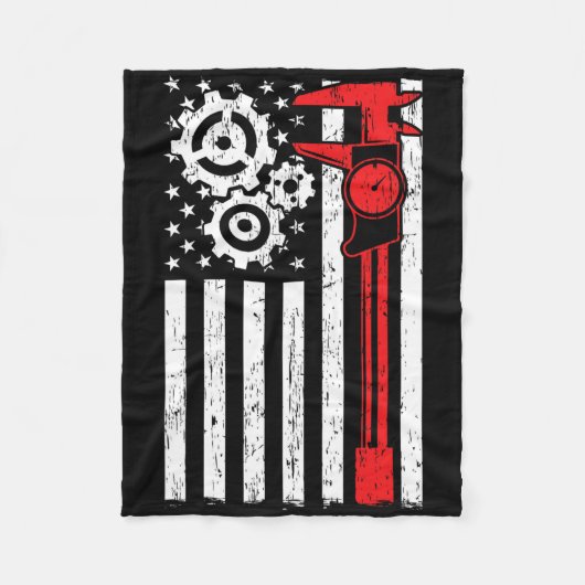 Machinist Patriottic Machine Tools Operator Fleece Deken (Voorkant)