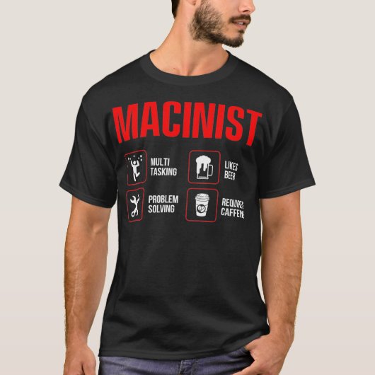 Machinist Solving Machine Operator Machining T-shirt (Voorkant)