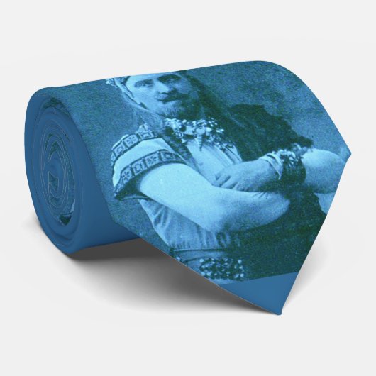 Macho macho man print - Blauw Stropdas (Opgerold)