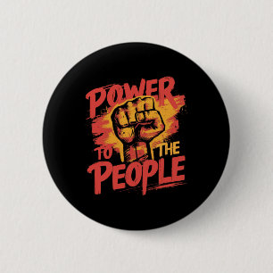 Macht aan het volk Sticker Ronde Button 5,7 Cm
