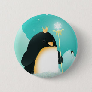 Macht aan pinguïns - keizerspeldjes ronde button 5,7 cm