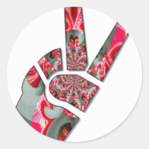 Macht in de palm: de groet met twee vingers ronde sticker