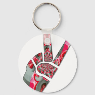 Macht in de palm: de groet met twee vingers sleutelhanger