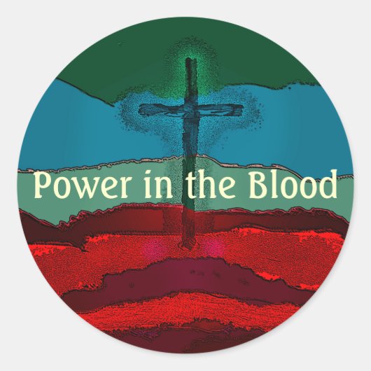 Macht in het bloed van Jezus Ronde Sticker (Voorkant)