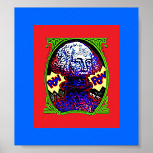 MACHT! Poster blauw rood