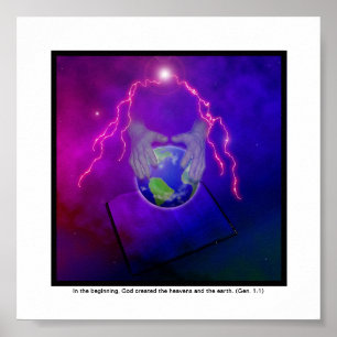 Macht van goden Word no bkgd Poster