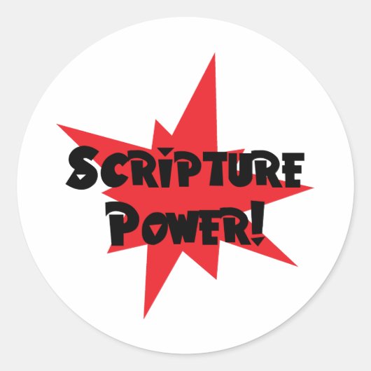 Macht van scripts ronde sticker (Voorkant)