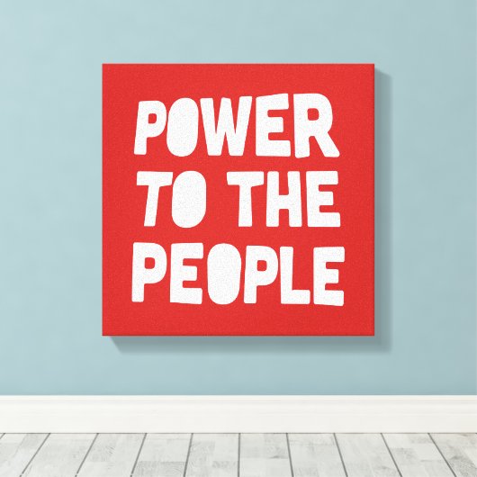 macht voor de bevolking canvas afdruk (Insitu (Houten vloer))