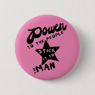 macht voor de bevolking ronde button 5,7 cm