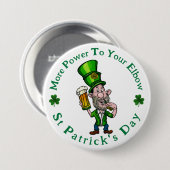 Macht voor je elleboog - St Patrick's Day Button (Voorkant /achterkant)