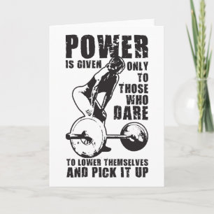 MACHT. Vrouwen Gewichtheffen Workout Motivatie Kaart