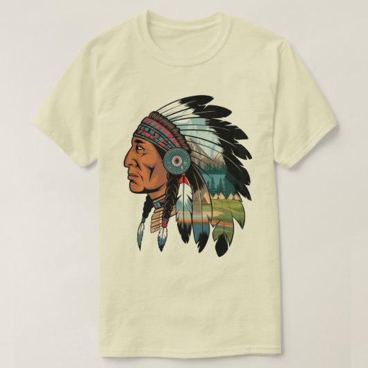 Machtige Indiaanse Chief T-shirt (Design voorkant)