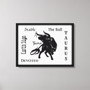 Machtige Taurus de Stier Zodiac Canvas Afdruk