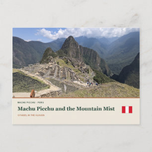 Machu Picchu en de bergmist Briefkaart