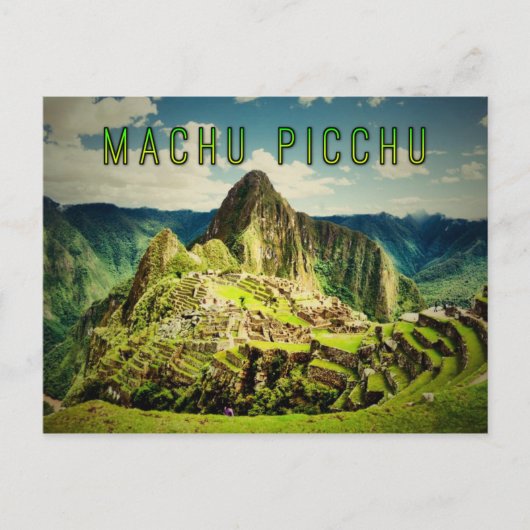 Machu Picchu gestileerd Briefkaart (Voorkant)