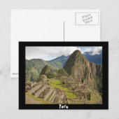 Machu Picchu, inca ville au Pérou carte postale no (Devant / Derrière)