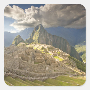 Machu Picchu, oude ruïnes, UNESCO wereld 2 Vierkante Sticker