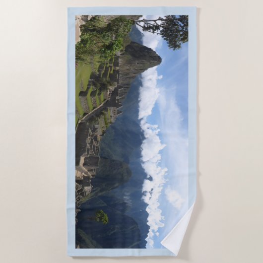 Machu Picchu Pérou, serviette de plage bleue de (Devant)