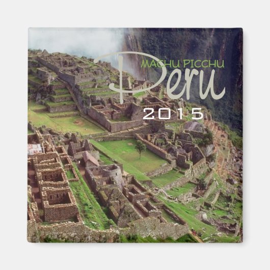 MACHU PICCHU Pérou Souvenir Magnet Changement Anné (Devant)