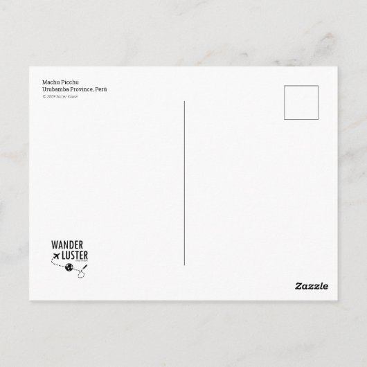 Machu Picchu, Perú Briefkaart (Achterkant)