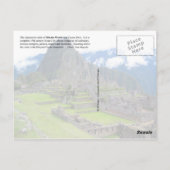 Machu Picchu, Peru Briefkaart (Achterkant)