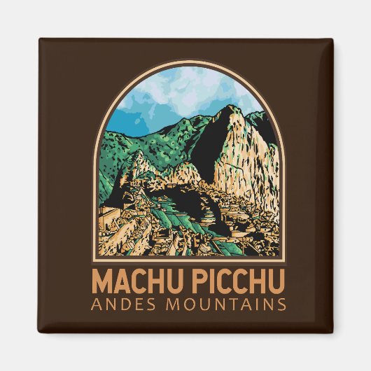 Machu Picchu Peru Emblem Magneet (Voorkant)