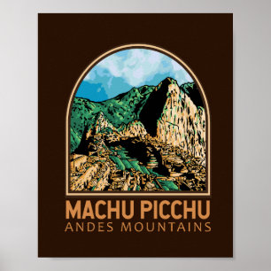Machu Picchu Peru  Emblem Poster