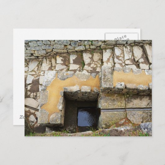Machu Picchu, Peru, fontein Briefkaart (Voorkant / Achterkant)