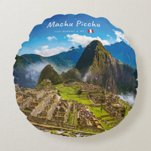 Machu Picchu, Peru - Inca Citadel Ruïnes Rond Kussen