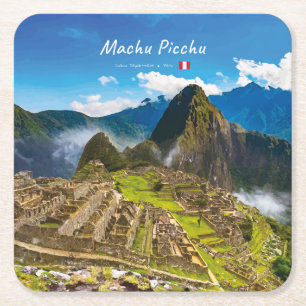Machu Picchu, Peru - Inca Citadel Ruïnes Vierkante Kartonnen Onderzetter