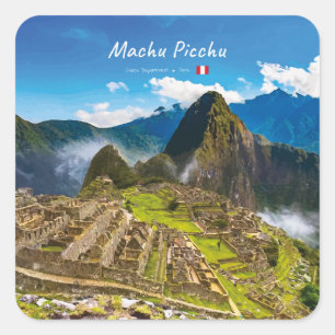 Machu Picchu, Peru - Inca Citadel Ruïnes Vierkante Sticker