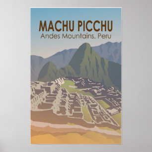 Machu Picchu Peru Reis Kunst Vintage Poster