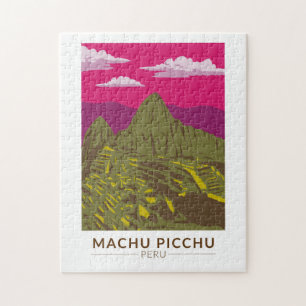 Machu Picchu Peru Reizen Kunst Retro Legpuzzel