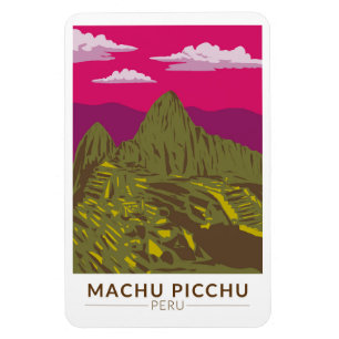 Machu Picchu Peru Reizen Kunst Retro Magneet
