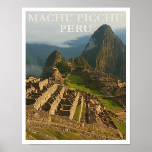 Machu Picchu Peru Retro Vintage Poster (Voorkant)