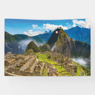 Machu Picchu, Peru - Ruïnes van Inca-citadel Spandoek