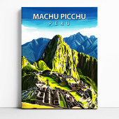 Machu Picchu Peru Travel Poster Canvas Wall Art