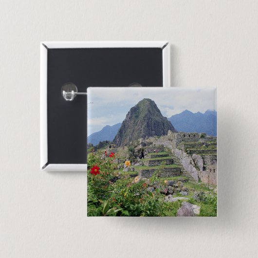 Machu Picchu, Peru Vierkante Button 5,1 Cm (Voorkant /achterkant)