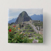 Machu Picchu, Peru Vierkante Button 5,1 Cm (Voorkant)