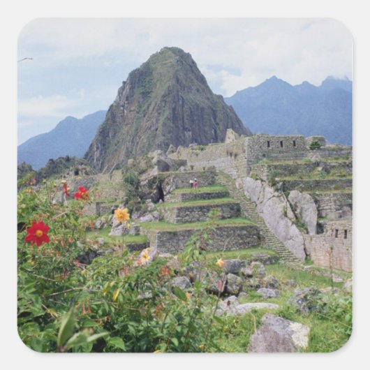 Machu Picchu, Peru Vierkante Sticker (Voorkant)