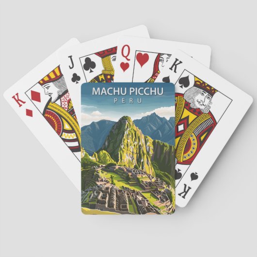 Machu Picchu Peru Vintage Reizen Pokerkaarten (Achterkant)
