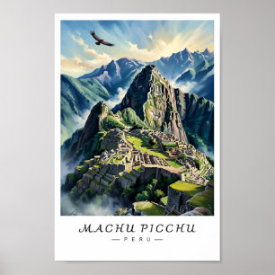 Machu Picchu Peru Wandkunst, Inca-stad Poster